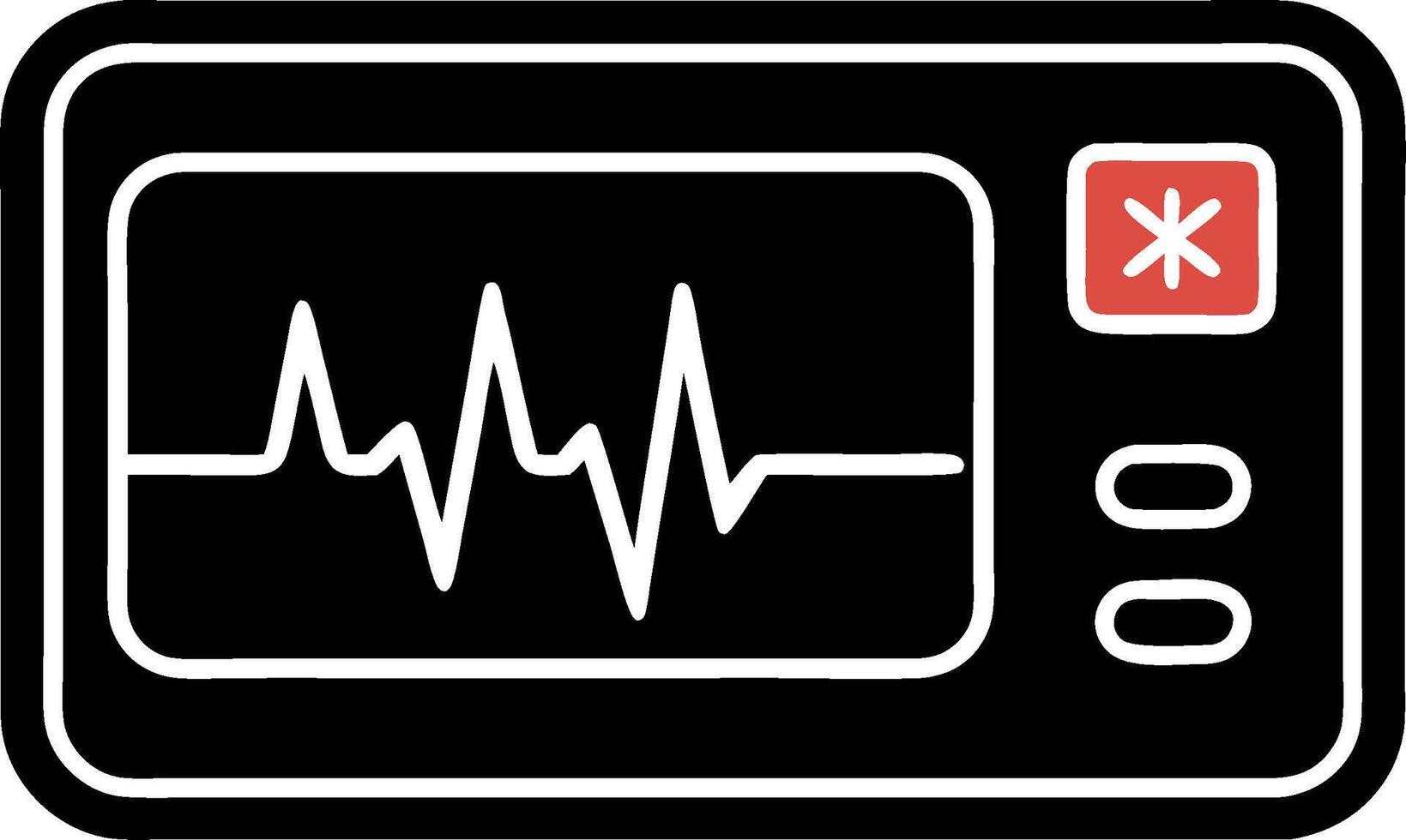 Illustration Heart Rate Monitor with EKG Wave Medical Equipment Design vector