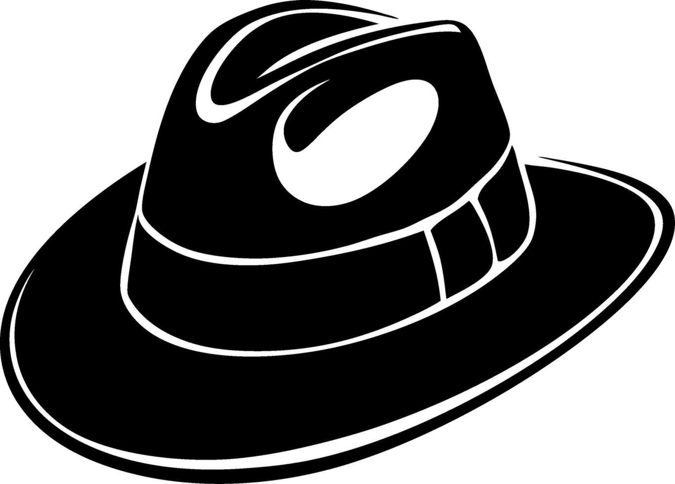 Stylish Fedora Hat Silhouette for Fashion Design and Branding vector