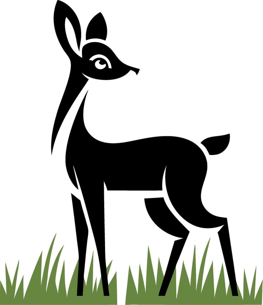Stylized Deer Silhouette Illustration for Nature-Themed Designs vector