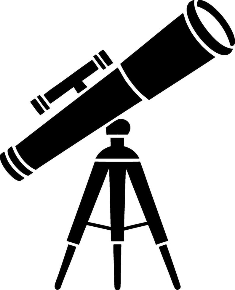 Telescope Silhouette on Tripod for Astronomy and Stargazing Illustration vector