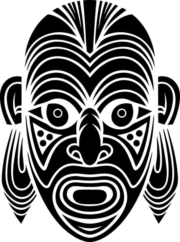 Tribal Mask Illustration Bold Geometric Abstract Face Design vector