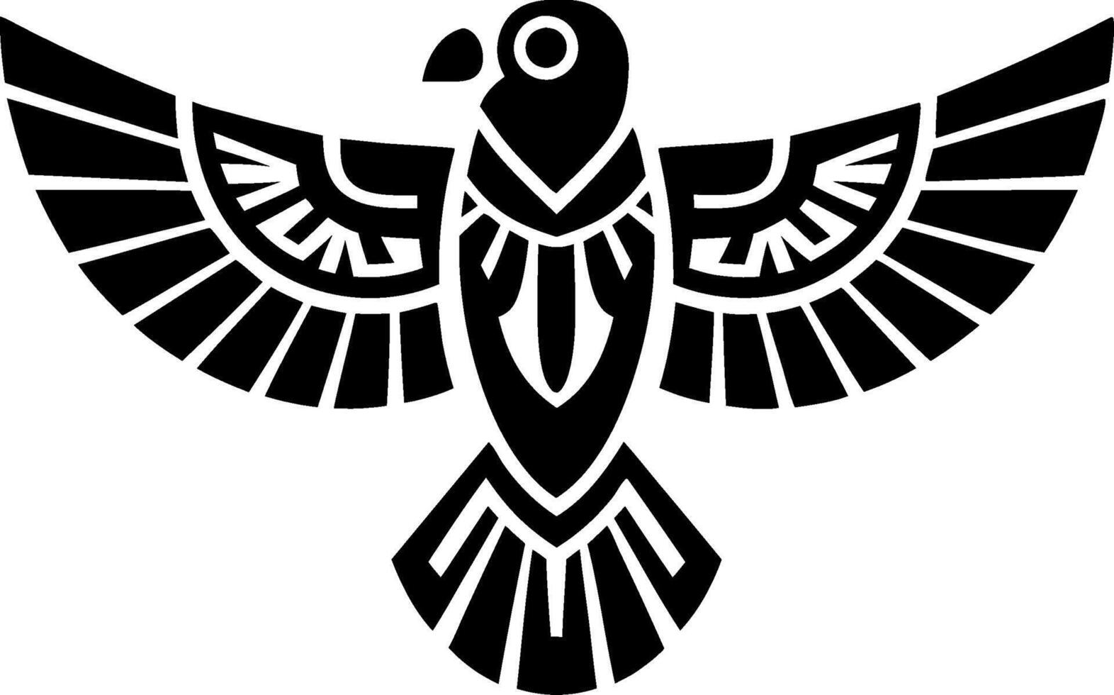 Tribal Bird Art Native Style Symbolic Ornamental Design for Decor and Logos vector