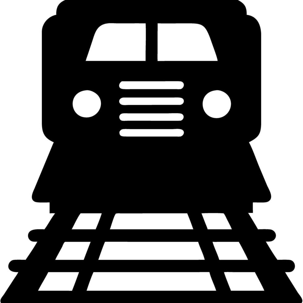 Train Locomotive Front View on Tracks for Transportation Apps and Signage Design vector
