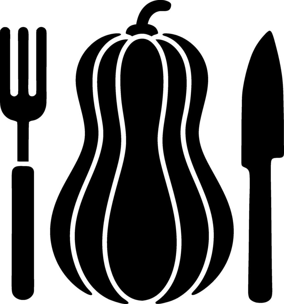 Silhouette of Squash Fork Knife Dining Concept vector