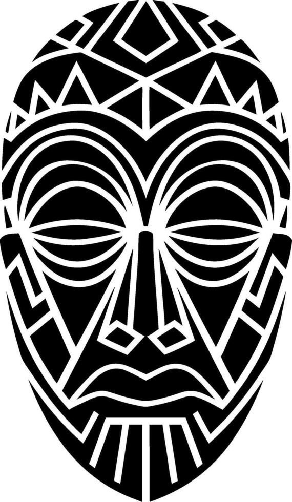 Tribal Mask Illustration Geometric Decorative Art vector