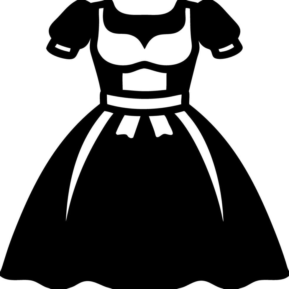 Traditional Dirndl Dress for Oktoberfest Celebrations vector