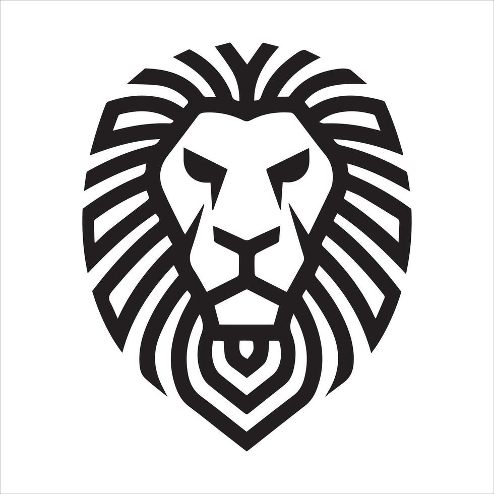 Lion head icon art silhouette illustrations vector