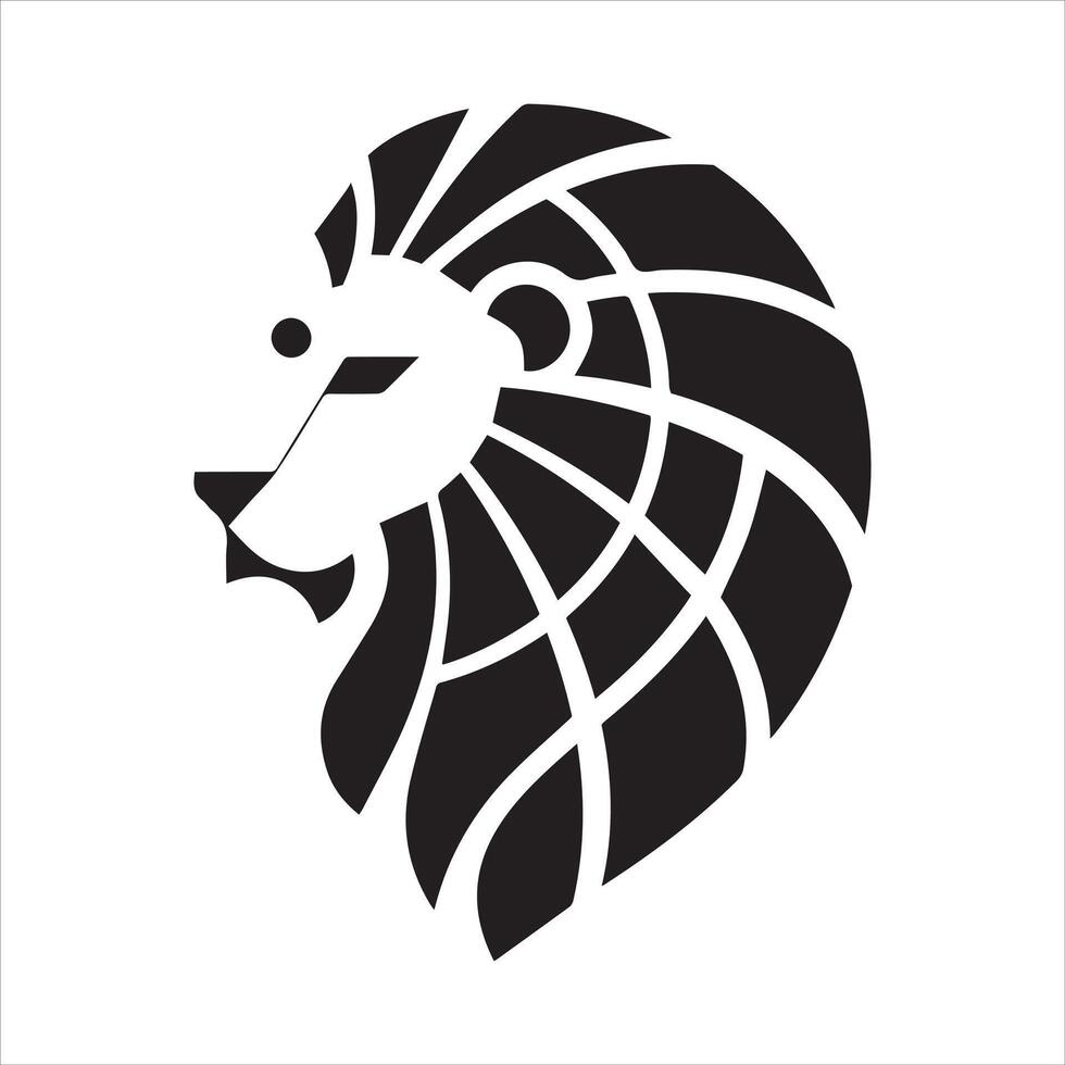 Lion Head Icon Silhouette Art Illustration vector