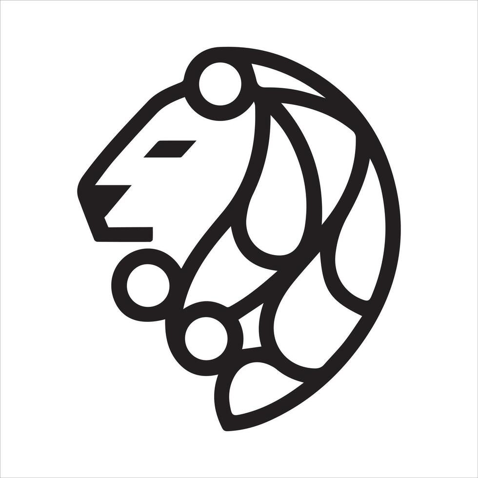 Lion Head Icon - A bold and striking animal sign vector