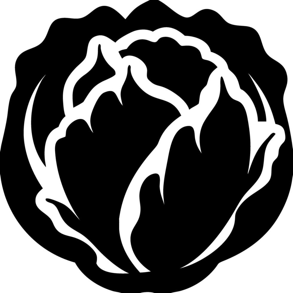 Black Silhouette of Cabbage Illustration for Food Design and Decoration vector