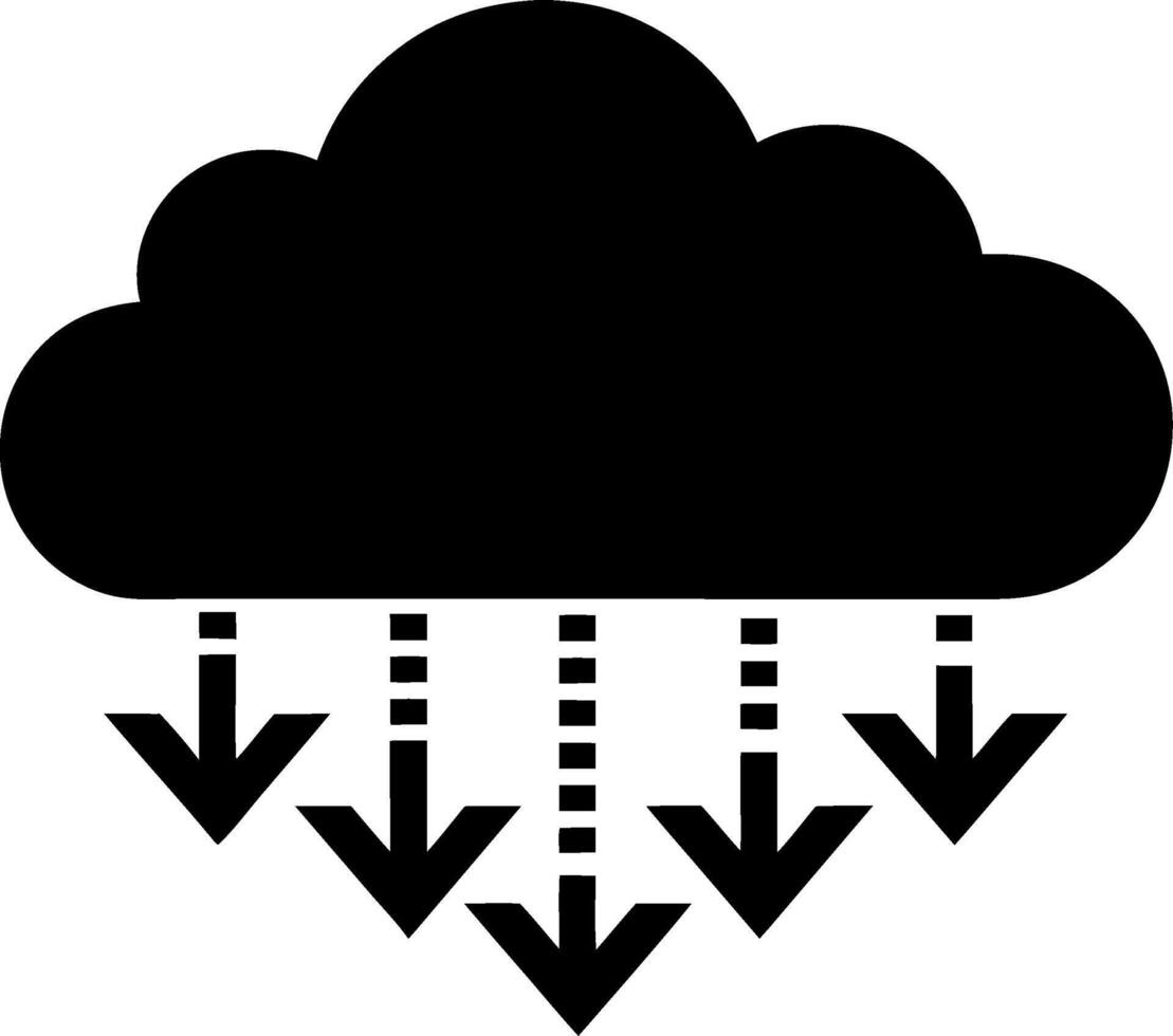 Cloud Download for Digital Data Storage and Transfer Representation vector