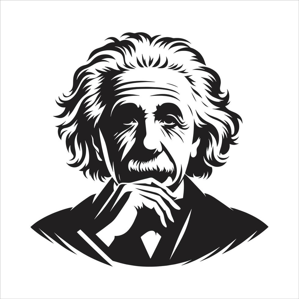 Great Scientist Albert Einstein Pencil Sketch of a Mathematician in a Lab Full of Experiments vector