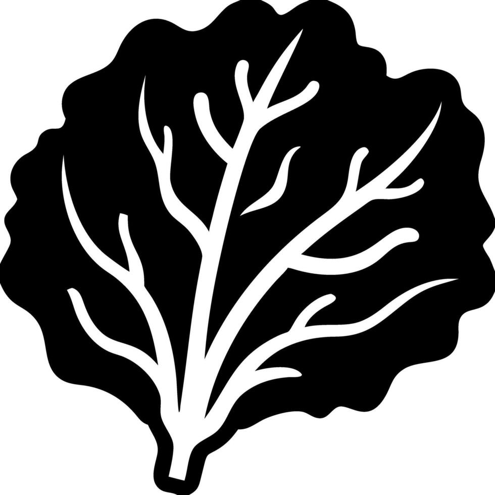 Black Silhouette Leafy Vegetable Illustration for Healthy Food Design vector