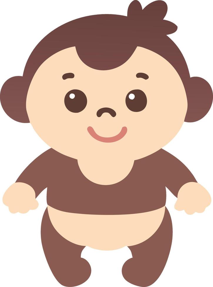Cute Cartoon Monkey Character for Kids Illustration and Design Projects vector