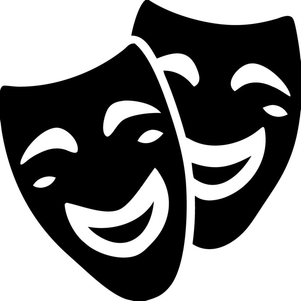 Theater Comedy and Tragedy Masks for Drama and Performing Arts vector