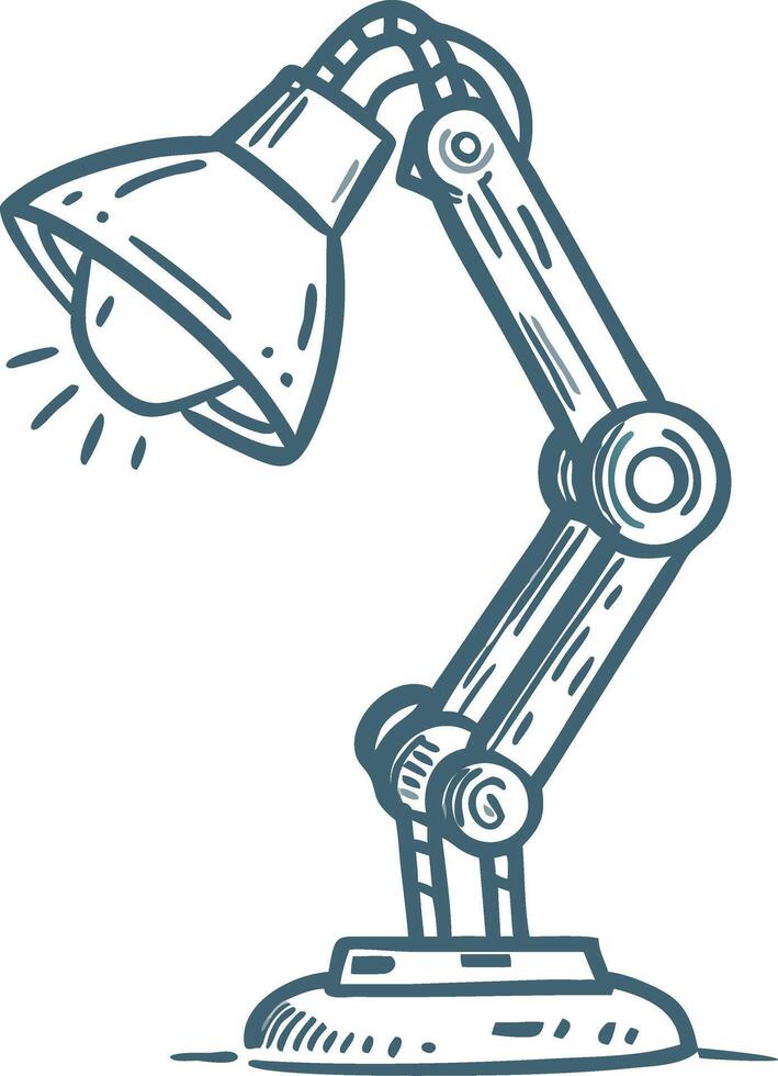 Vintage Desk Lamp Illustration for Home Office Design Elements vector