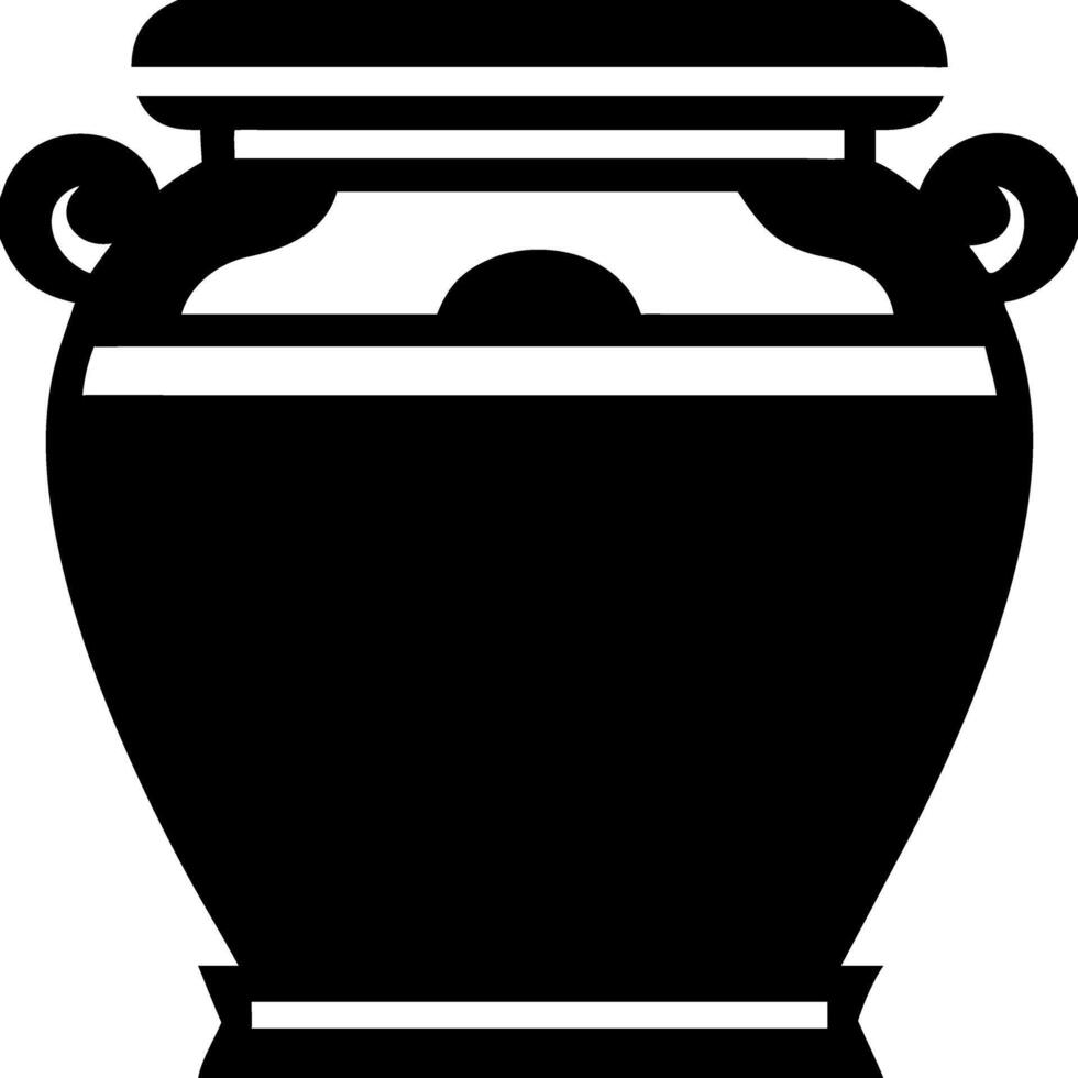 Silhouette Black Decorative Ancient Greek Vase vector