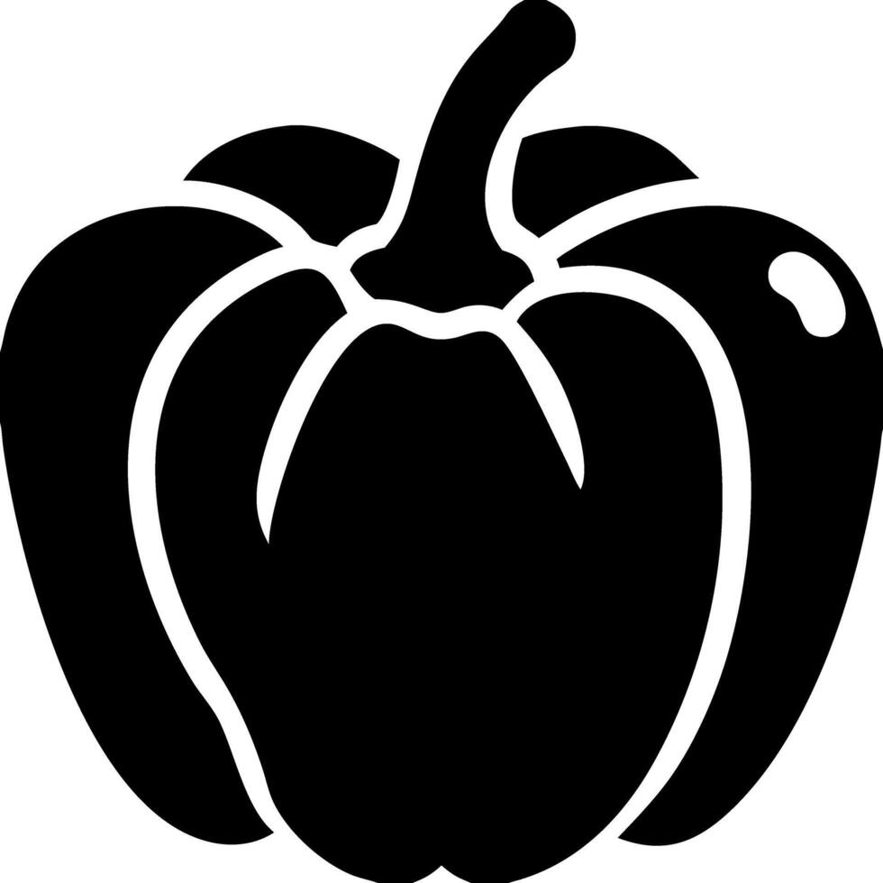 Black Bell Pepper Silhouette for Food and Culinary Design Projects vector
