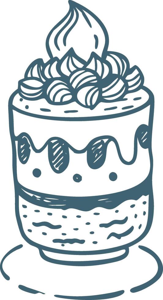 Delicious Dessert Illustration with Creamy Toppings and Layers vector