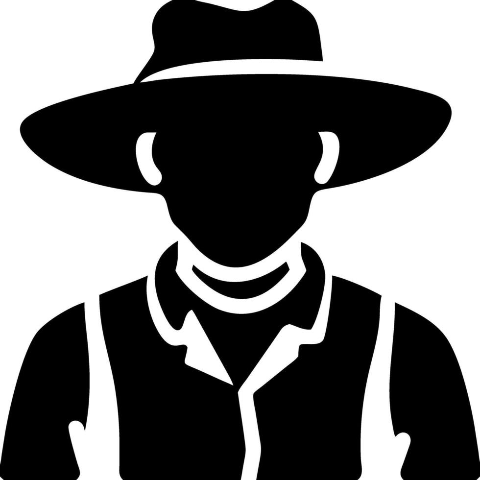 Silhouette of Mysterious Man in Hat and Vest Art for Identity and Film Concepts vector