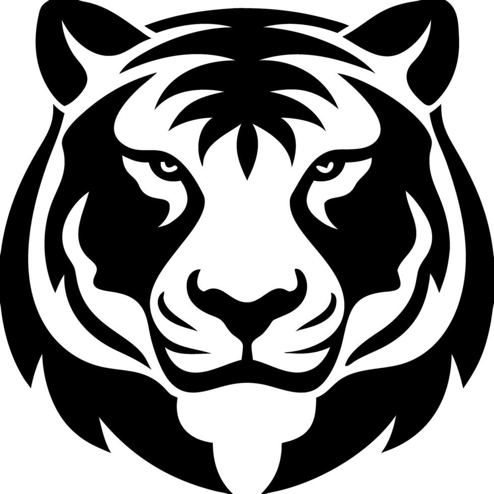 Fierce Tiger Face Art Symbolizing Strength and Power vector