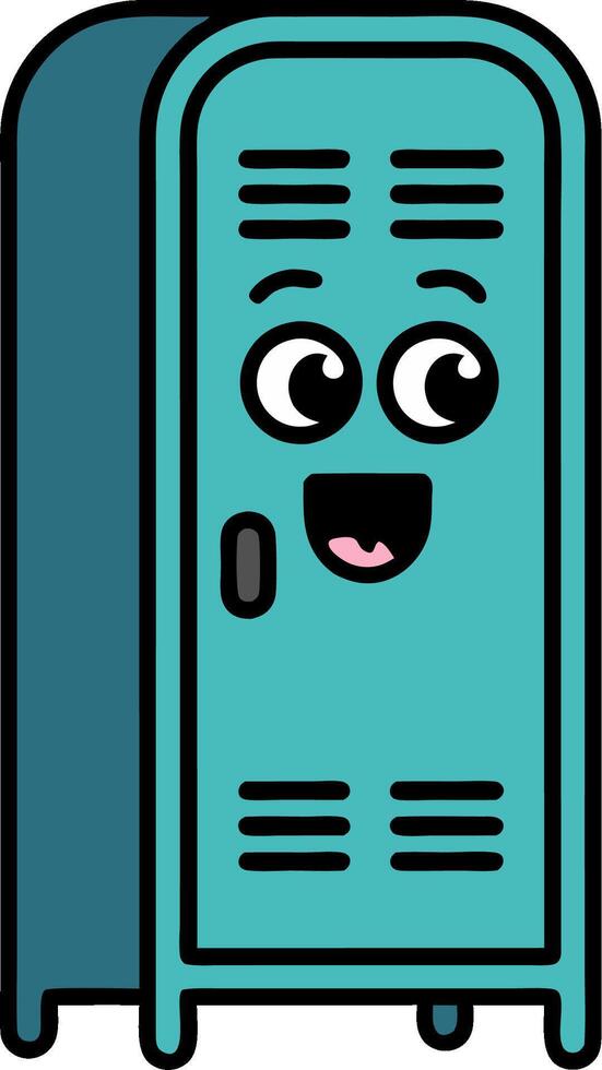Cute Smiling Locker Cartoon Illustration for Educational and Fun Design Projects vector