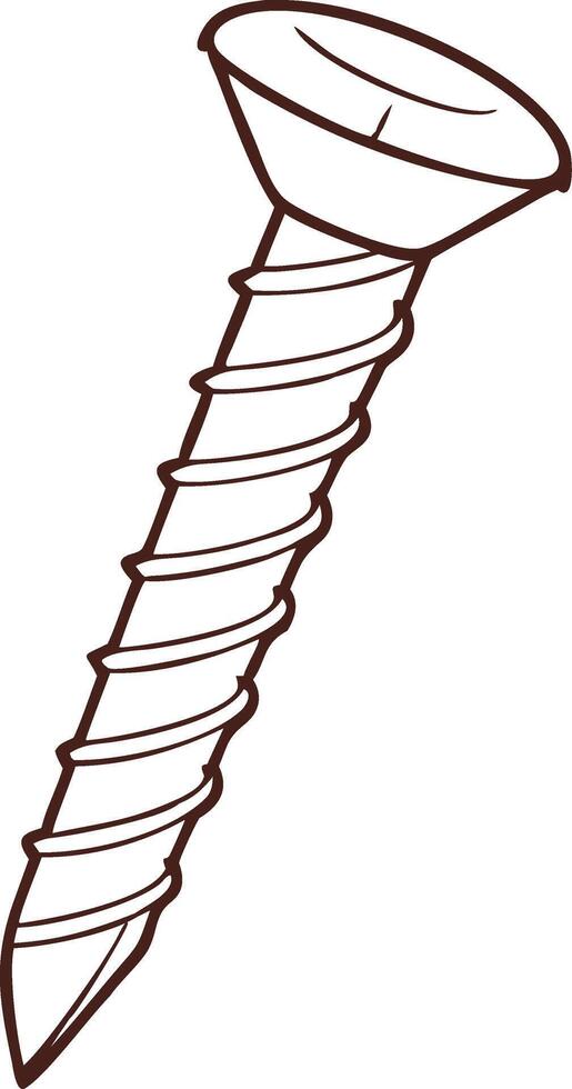 Illustration of Single Screw for Construction and DIY Projects vector