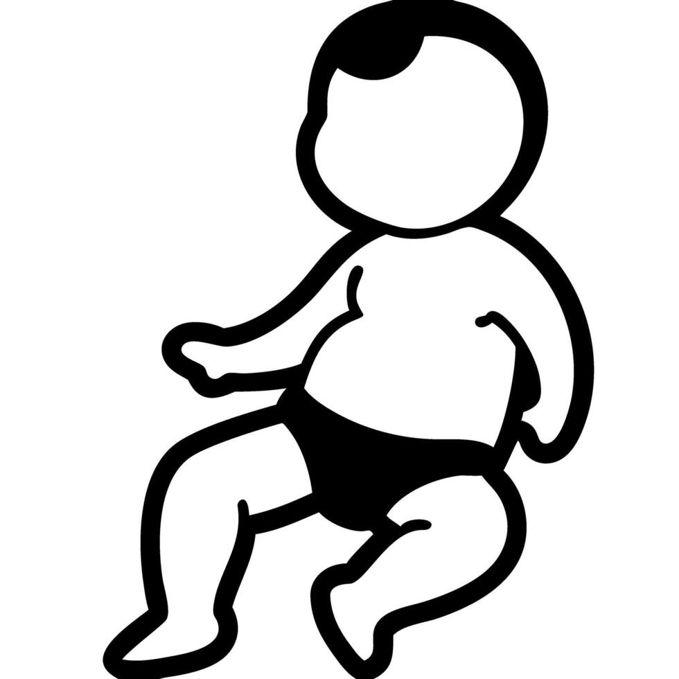 Minimalist Baby Outline Illustration for Childcare and Parenting Design vector