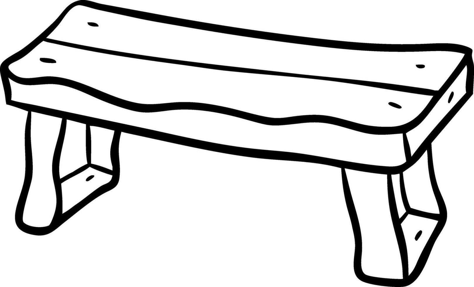 Rustic Wooden Bench Illustration for Furniture Design and Decoration vector
