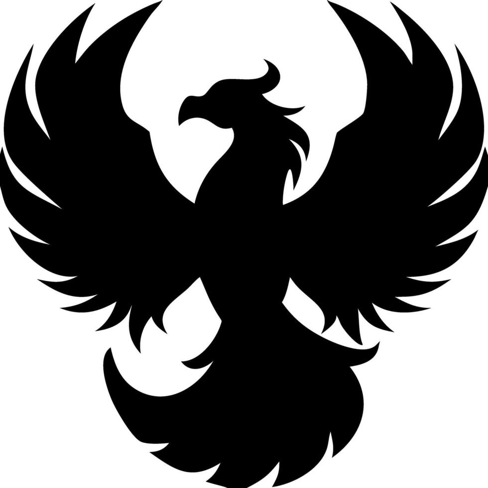 Majestic Phoenix Silhouette Mythical Bird Symbol of Rebirth and Transformation vector