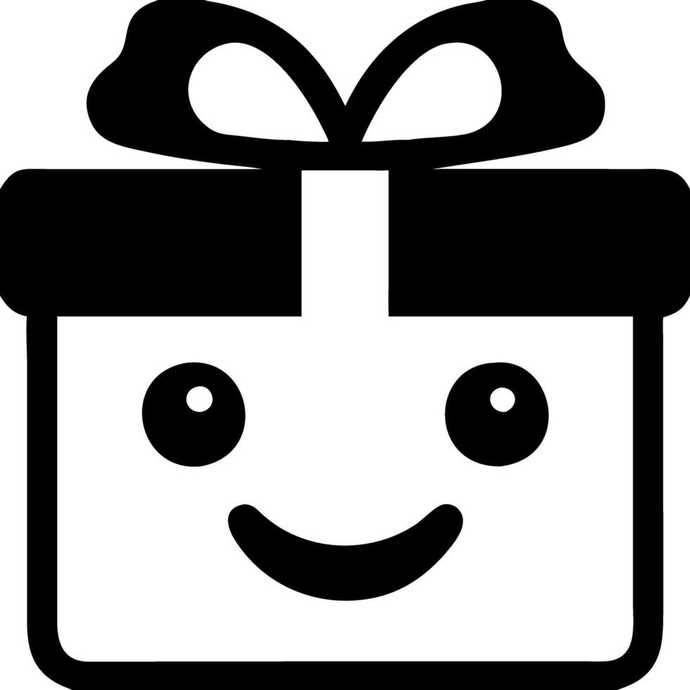 Smiley Face Gift Box Cheerful Present Illustration for Celebrations and Festivities vector