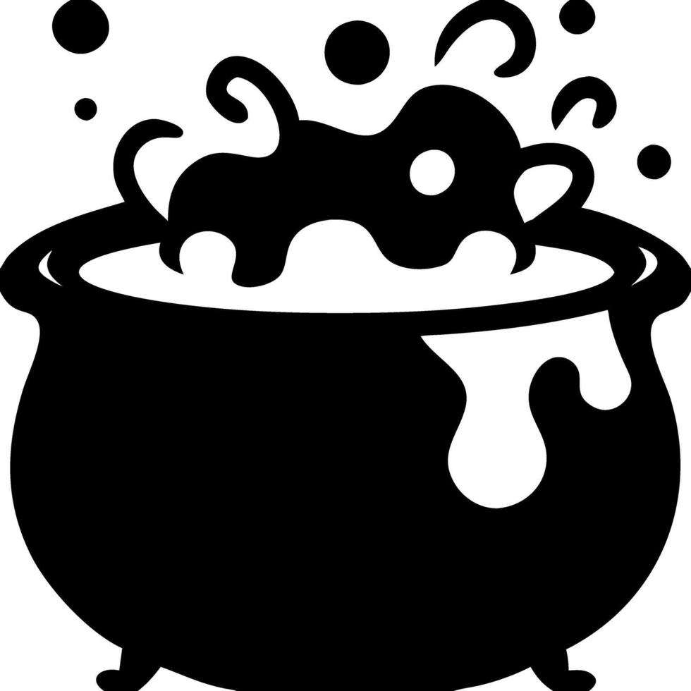 Bubbling Witch Cauldron Illustration for Halloween Design vector