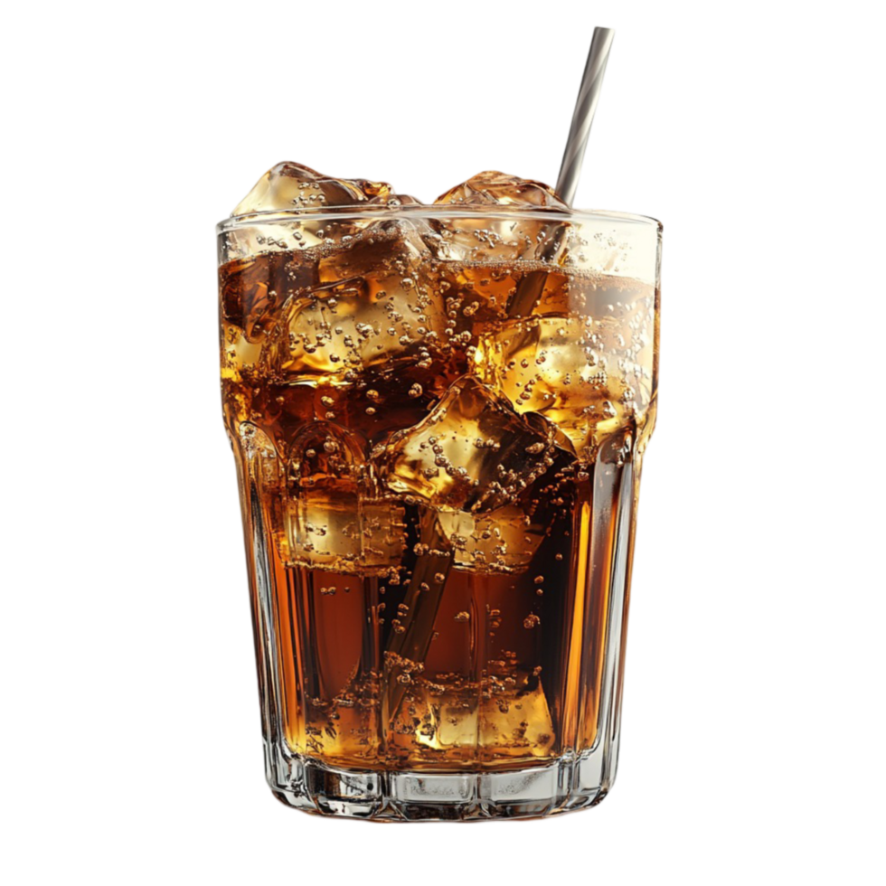 Glass of Soda with Ice Cubes png