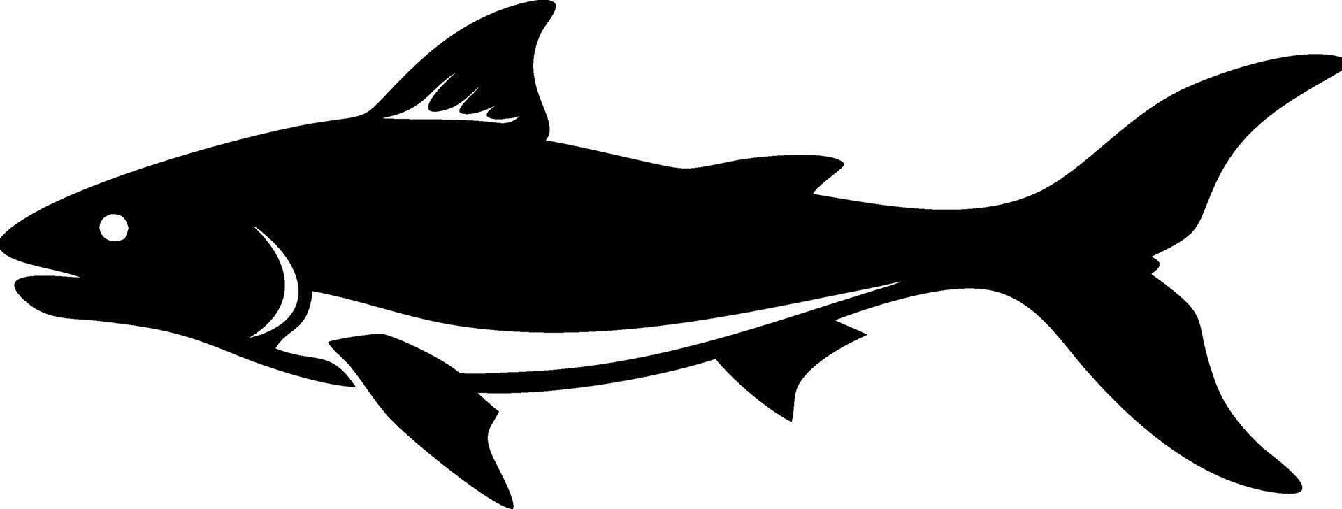 Silhouette of Fish Illustration for Aquatic Wildlife and Marine Life Concepts vector
