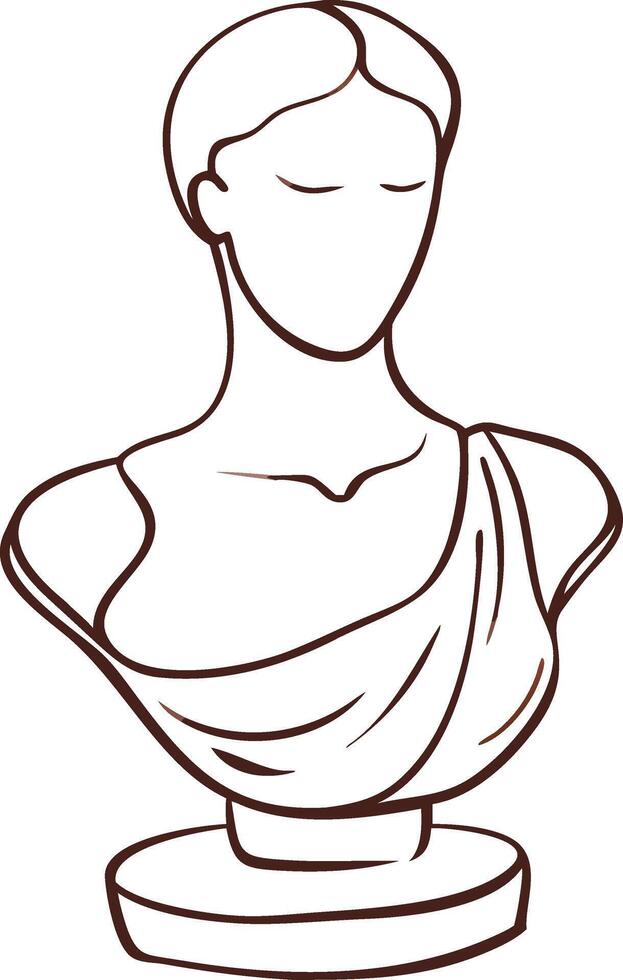 Elegant Classical Greek Statue Line Art for Artistic and Decorative Use vector