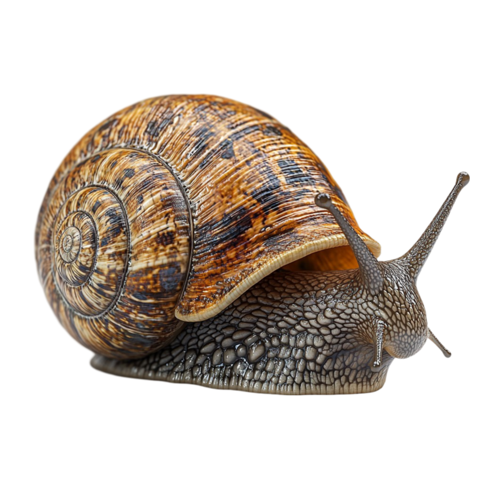 Realistic Snail with Brown Shell png