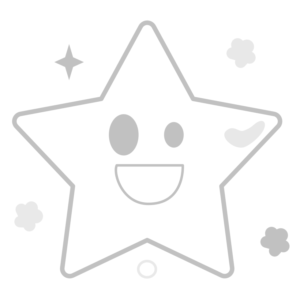 Five pointed grey star icon. Cartoon illustration of five pointed grey star icon for web design png