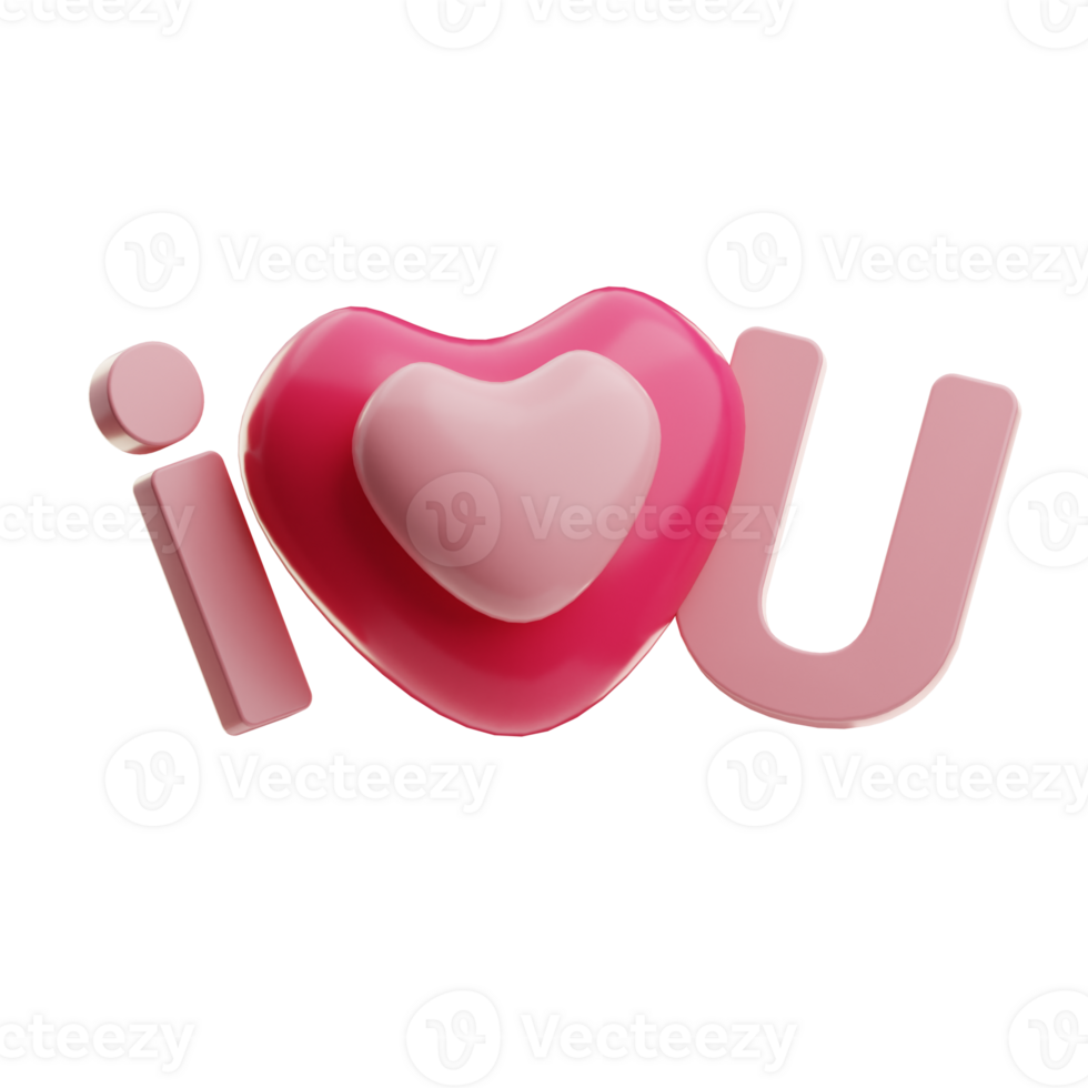I Love You Valentine ivent illustration 3d png