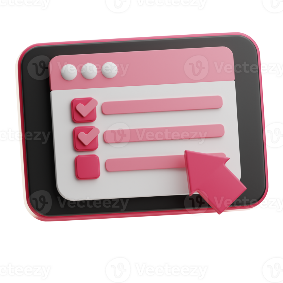 Test Board School Online Learning illustration 3D png