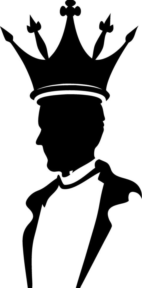 Silhouette Profile of Man with Royal Crown Art vector
