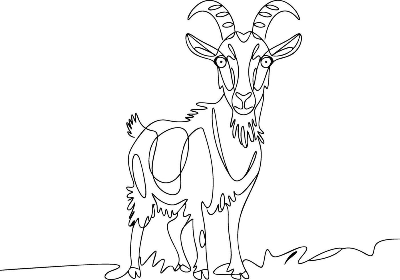 Minimalist One Line Drawing of a Goat for Design and Decor Projects vector