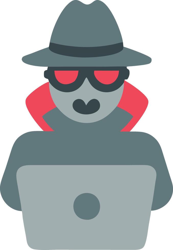misterioso hacker ilustración con computadora y espía elementos vector