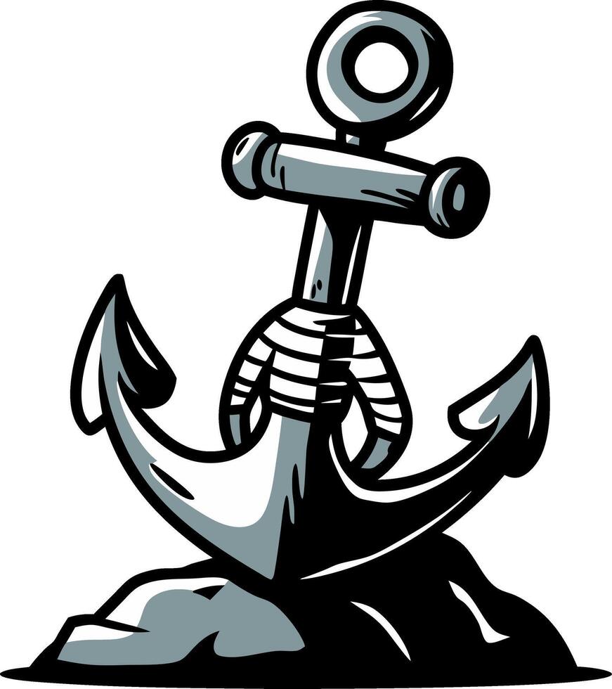 Nautical Anchor Illustration Symbolizing Strength and Stability vector