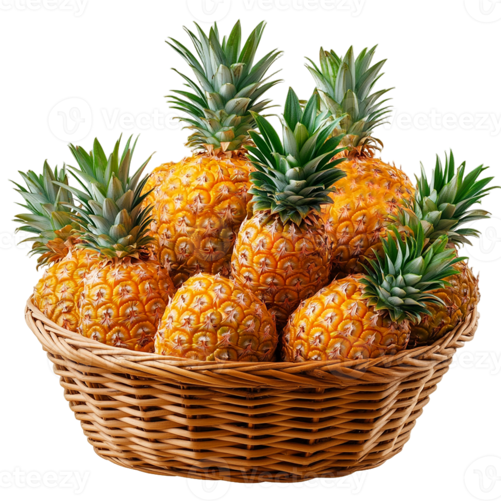 Colorful Pineapple Basket Illustration Transparent Background for Digital Art png
