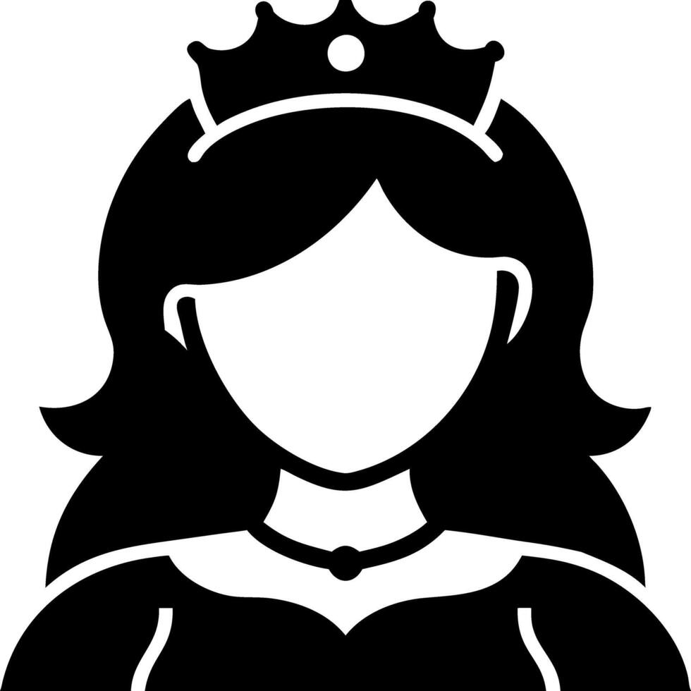 Princess Silhouette with Crown Illustration for Fairytale Design and Decoration vector