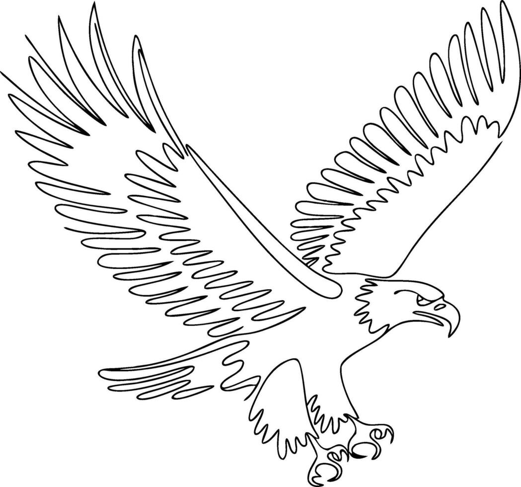 Majestic Eagle Outline Illustration of Symbolic Freedom and Strength vector