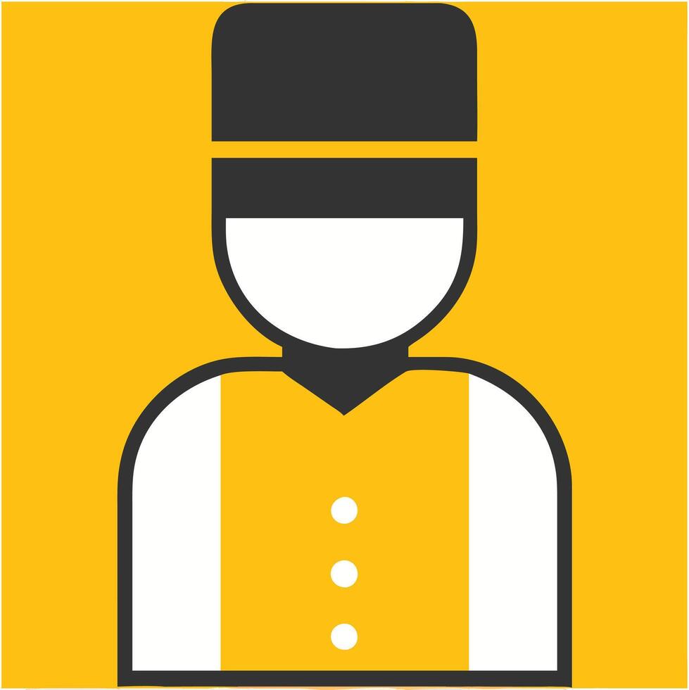 Bellhop Hospitality Service Employee Symbol with Yellow Background vector