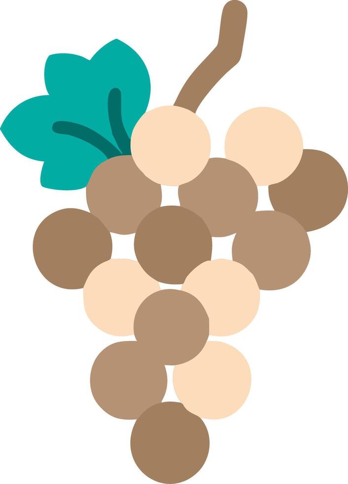 Illustration of Grapes with Leaves Simple Fruit Design vector