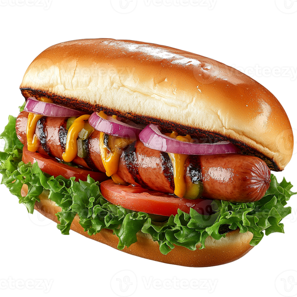 Fresh Hot Dog Transparent Background for Menu and Culinary Designs png