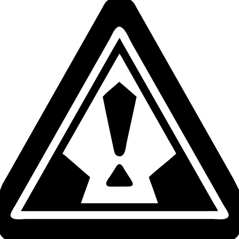Black Exclamation Warning Sign in Triangle Symbol Illustration vector